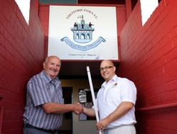 Mick Bailey (L), Chairman-Thetford Town FC and Chris Payne (R), Sales Director-GlassGuard