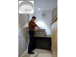 Fit anywhere motion activated LED light requires no mains wiring